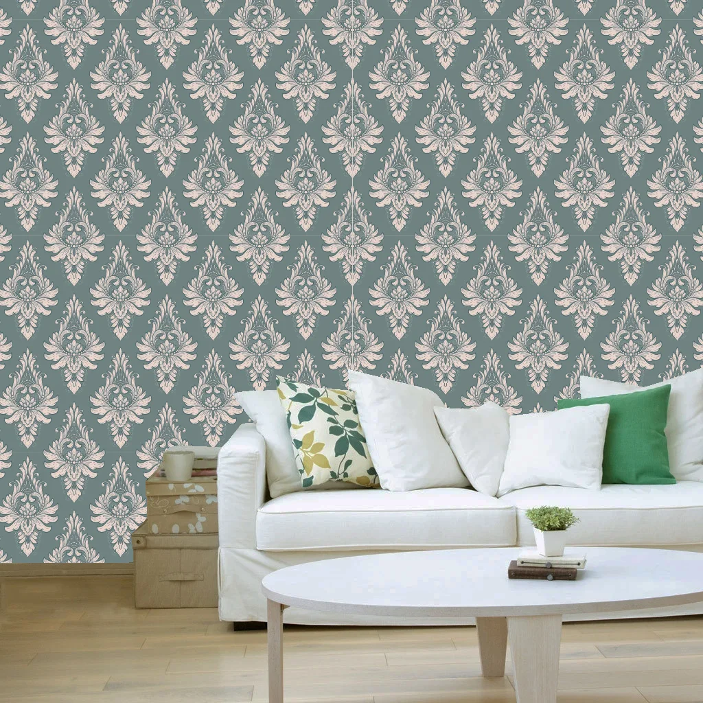 Self adhesive wallpaper,WALLPAPER,3d Golden Colorful floral pattern Self Adhesive wallpaper